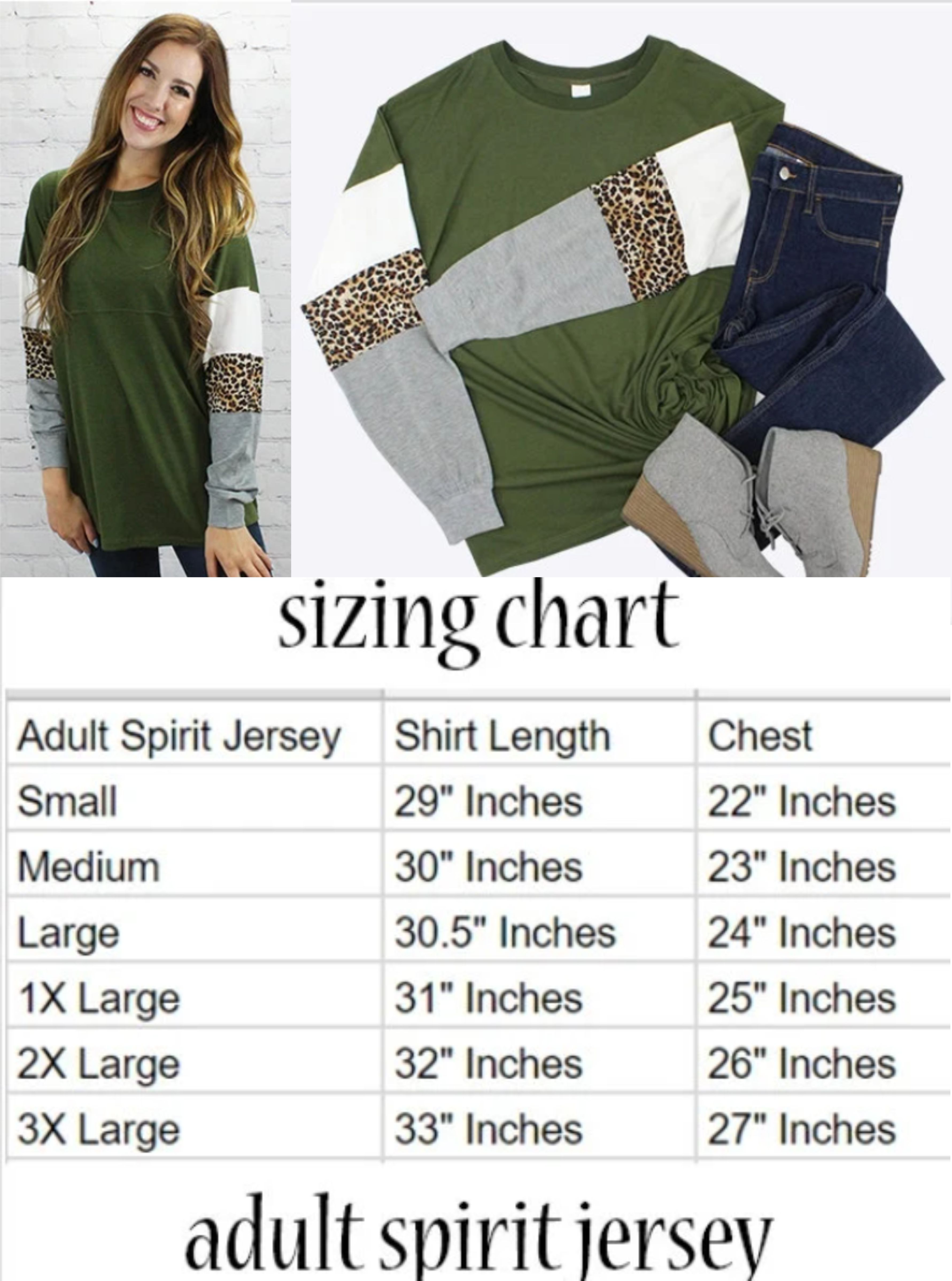 Spirit Jersey with Leopard Long Sleeves Medium - Green 90400